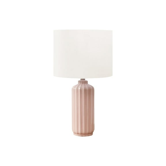 Monarch 23"H, Table Lamp, Pink Ceramic, Ivory / Cream Shade, Contemporary, Modern