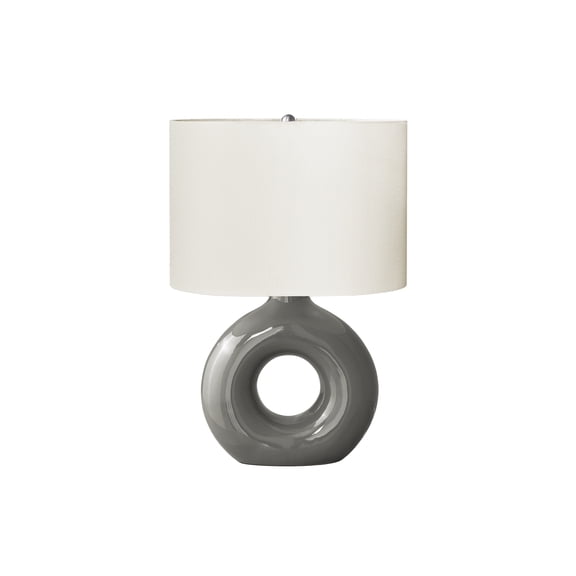 Lighting - 24"h - Table Lamp - Dark gray Ceramic - Ivory/Cream Shade