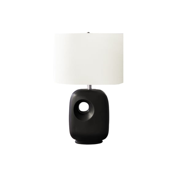 Lighting - 26"h - Table Lamp - Black Ceramic - Ivory/Cream Shade - Contemporary