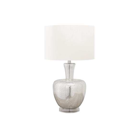 Lighting - 26"h - Table Lamp - Silver Glass - Ivory/Cream Shade - Contemporary