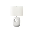thumbnail image 1 of Lighting - 26"h - Table Lamp - White Ceramic - Ivory/Cream Shade - Contemporary, 1 of 4