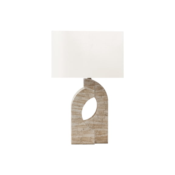 Lighting - 28"h - Table Lamp - Beige Resin - Ivory/Cream Shade - Contemporary