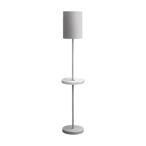 Monarch 62"H, Floor Lamp, Grey Metal, White Marble, Contemporary, Modern