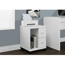 Monarch Specialties Office Cabinet 1 Open Storage Compartment 2 Drawers 2 Locking Casters 23"H