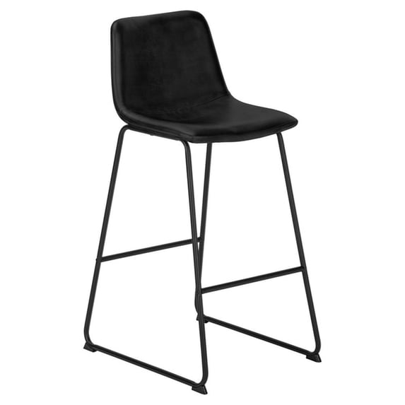 Monarch Specialties Office Chair, Bar Height, Standing, Computer Desk, Work, Black Leather Look