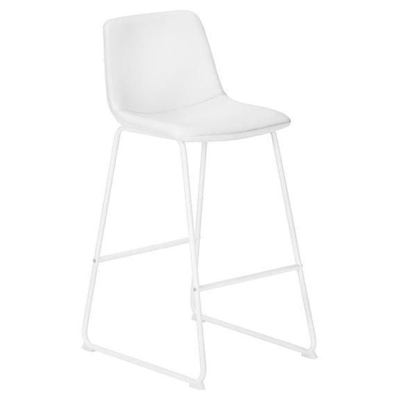 Monarch Specialties Office Chair, Bar Height, Standing, Computer Desk, Work, White Leather Look