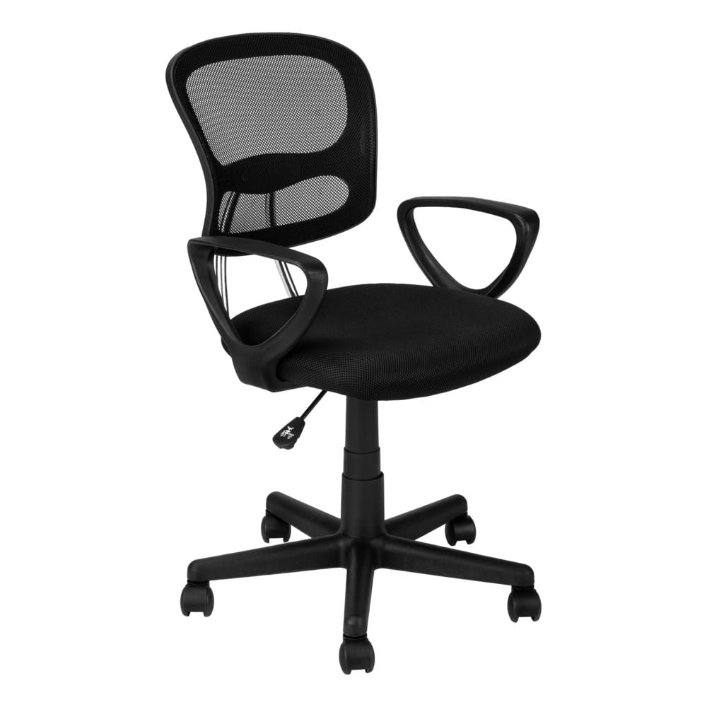 Contemporary Black Mesh Swivel Arm Chair with Adjustable Height