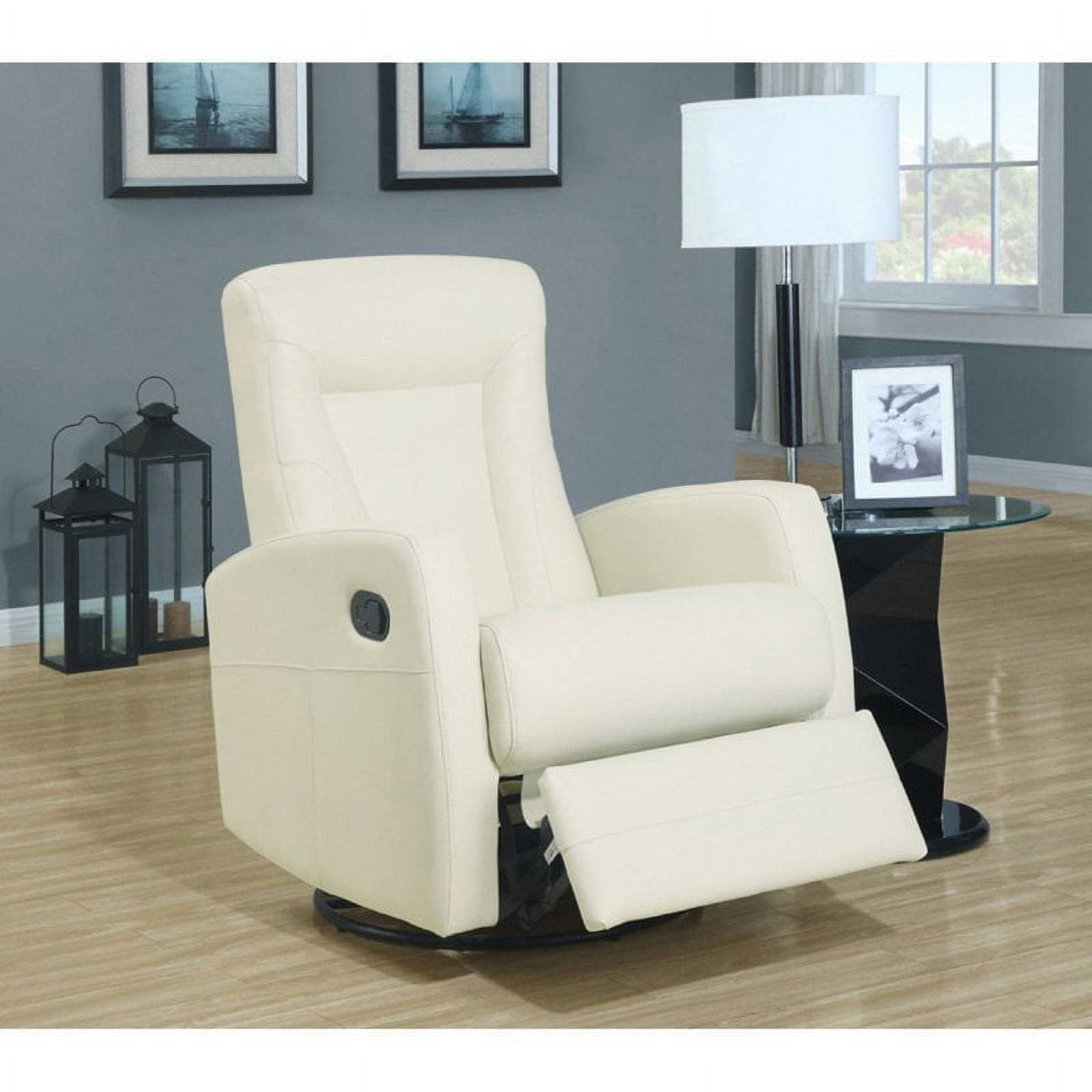 Monarch bonded leather online swivel glider recliner