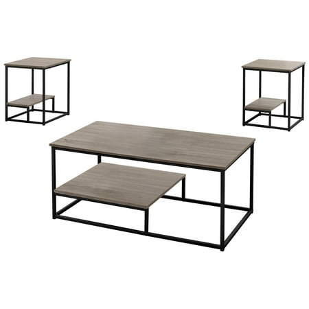 Monarch Specialties Table Set, 3pcs Set, Coffee, End, Side, Accent, Living Room, Brown Laminate