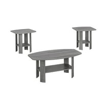 Monarch Specialties Table Set, 3pcs Set, Coffee, End, Side, Accent, Living Room, Grey Laminate