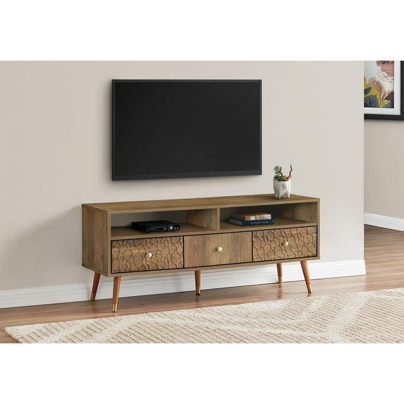 Monarch Specialties Tv Stand, 48 Inch, Console, Living Room, Bedroom, Walnut Laminate