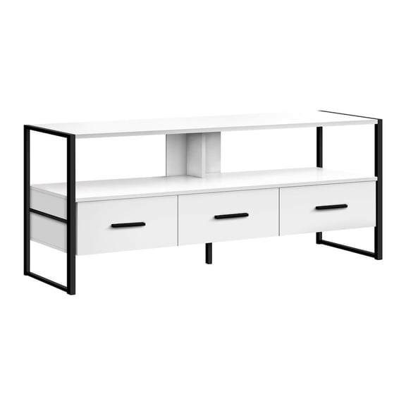 Monarch Specialties Tv Stand, 48 Inch, Console, Living Room, Bedroom, White Laminate