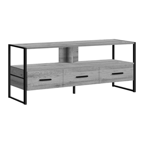 Monarch Specialties Tv Stand, 48 Inch, Console, Storage Drawers, Living Room, Bedroom, Grey Laminate