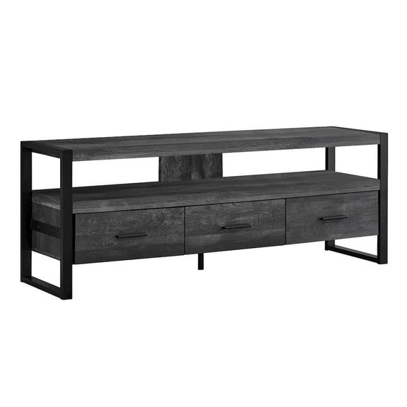 Monarch Specialties Tv Stand, 60 Inch, Console, Living Room, Bedroom, Black Laminate