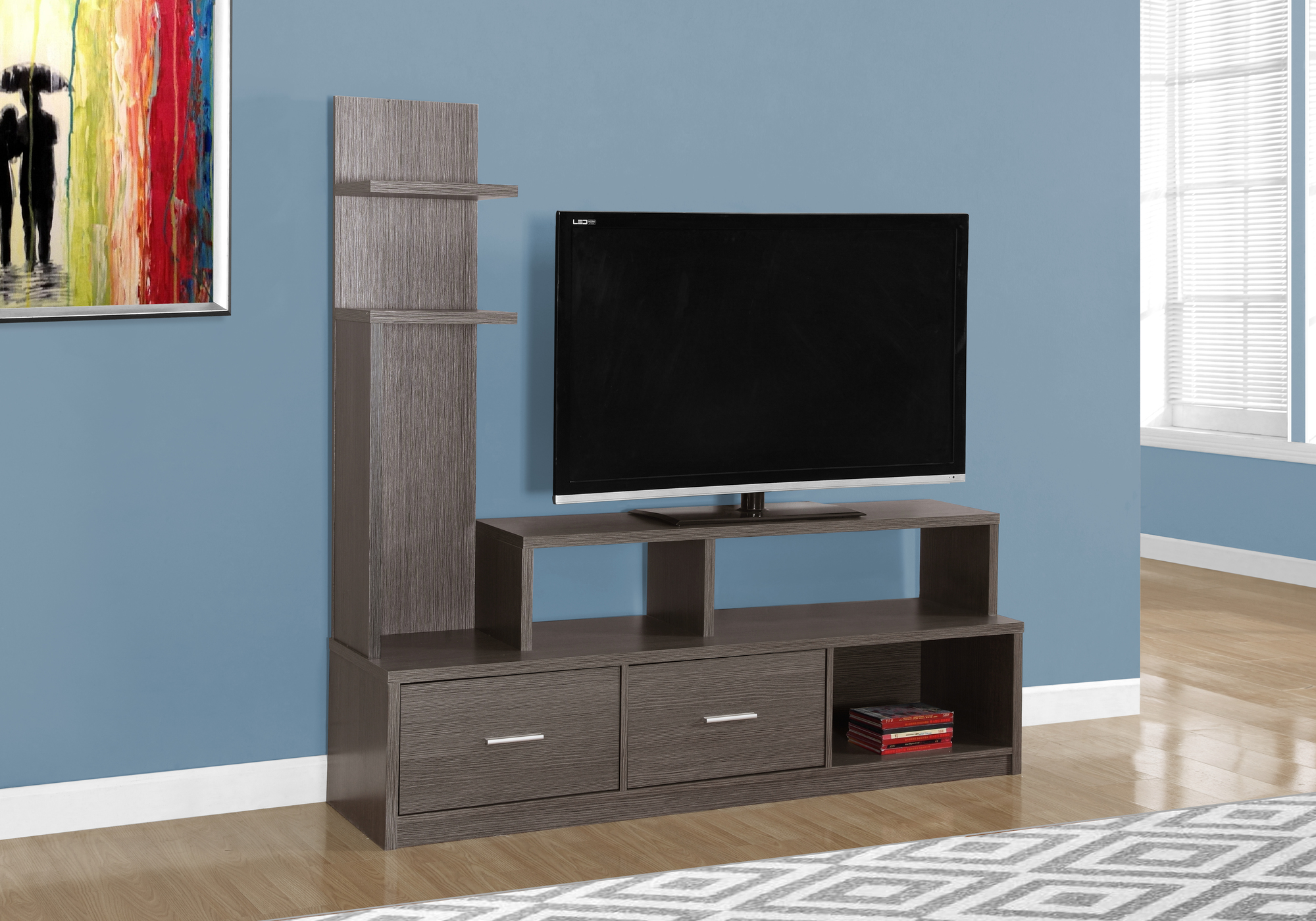 Monarch Specialties Tv Stand 60 Inch, Console, Media Entertainment Center, Storage Cabinet, Laminate - image 1 of 4