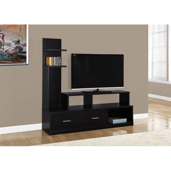 Monarch Specialties Tv Stand - Cappuccino With A Display Tower - For Tv'S Up To 47"L