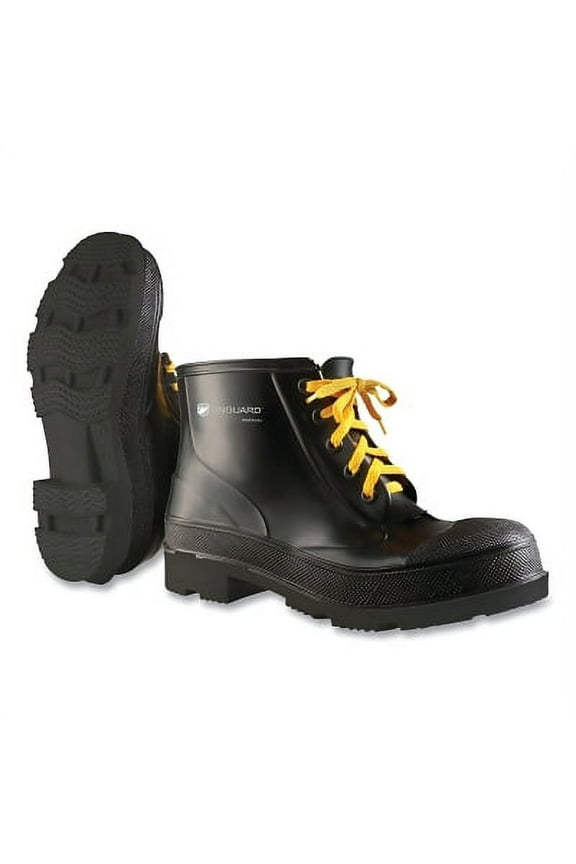 Monarch Steel Toe Ankle Boots, Size 9, Polyester/PVC, Black