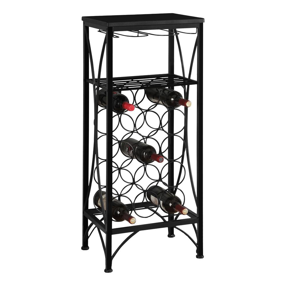 Industrial Black Metal 41" Wine and Glass Rack