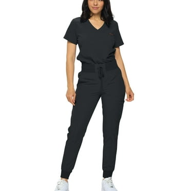 Monarch Uniforms Stretchy Scrubs Women's Jogger Scrub Set In Regular and Petite Jogger Scrubs with Tuck-In Top for Women