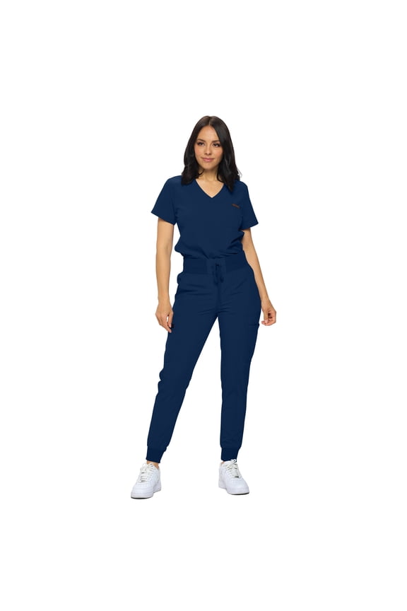 Stretchy Scrubs Women's Jogger Scrub Set In Regular and Petite Jogger Scrubs with Tuck-In Top for Women