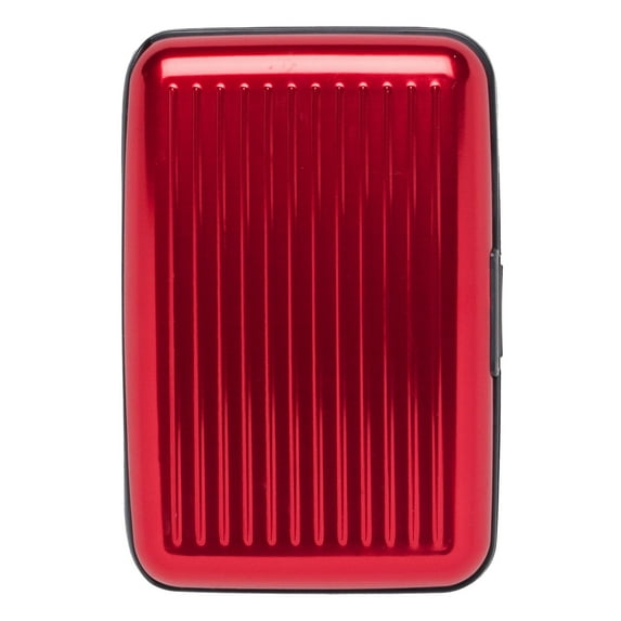 Monarque - Red Solid Armored Wallet Credit Card Case with RFID Data Theft Protection - Slim Design Fits in Front Pocket