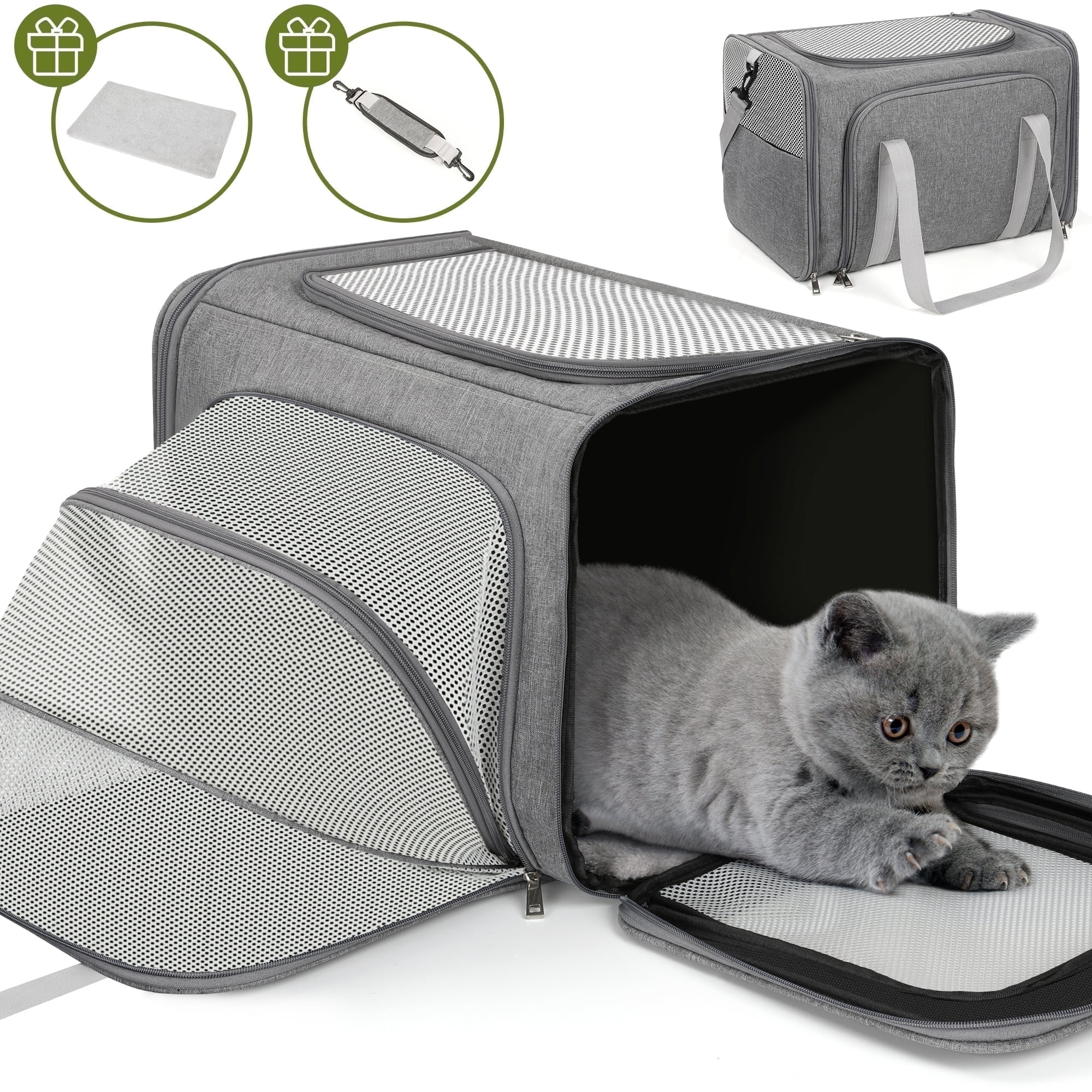 Walmart discount codes: Walmart Black Friday Deals 2025 - Monasem Expandable Pet Carrier, Airline Approved Collapsible Soft-Sided Carrier for Cats, Puppies, and Small Dogs (19"x 13"x 13")