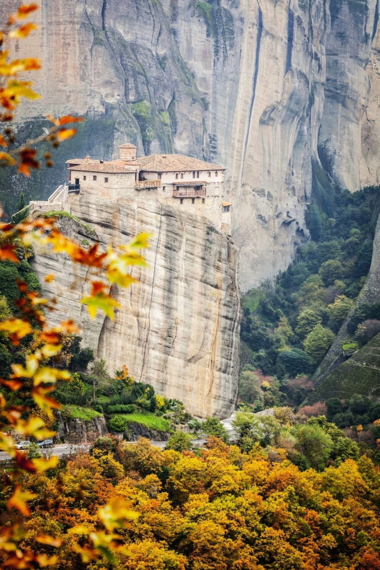 Monastery Rousanou Meteora Greece Canvas Art - Reynold Mainse Design Pics (12 x 19)