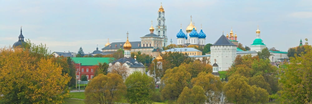 Monastery and cathedral in a city Trinity Lavra of St Sergius Sergiyev Posad Moscow Russia Canvas Art - Panoramic Images (27 x 9)