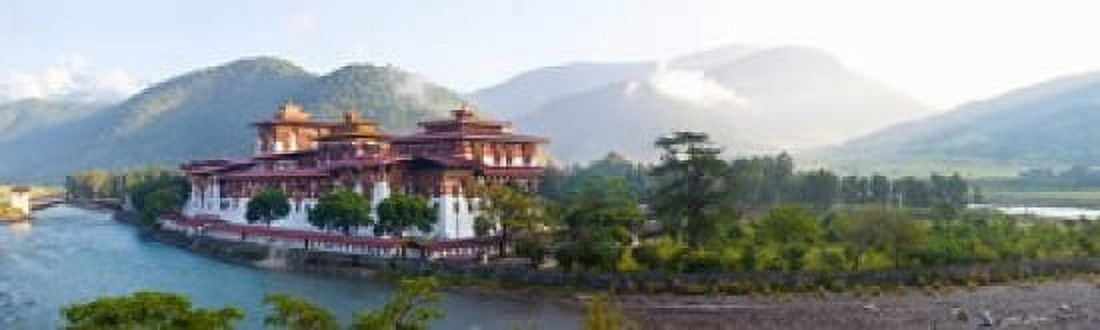 Monastery at the waterfront Punakha Monastery Punakha Bhutan Canvas Art - Panoramic Images (38 x 12)