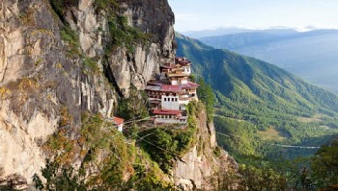 Monastery on mountain Taktsang Monastery Paro Valley Paro District Bhutan Canvas Art - Panoramic Images (36 x 21)