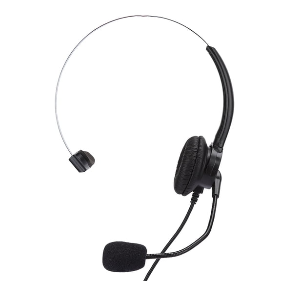 Monaural Telephone Headset for Landline Phone On-Ear Headphone with Microphone RJ9 Crystal Connector for Office Home Call Center Customer Service, Black (8.66 inches / 22 cm)
