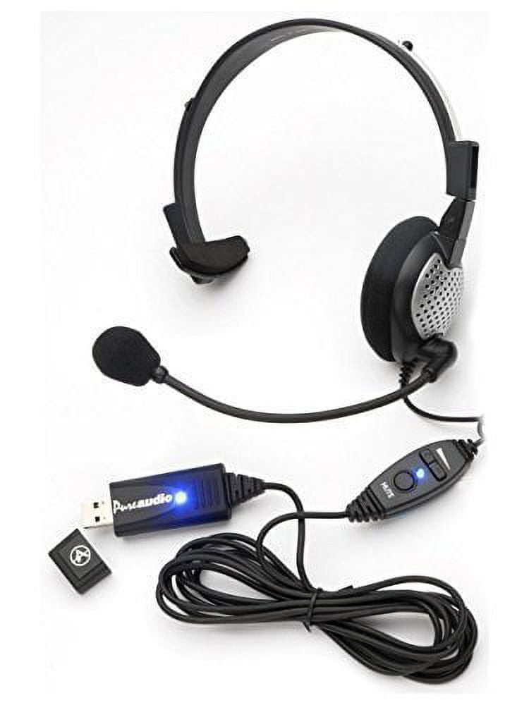 Monaural Voice Recognition USB Headset with Noise Cancelling boom