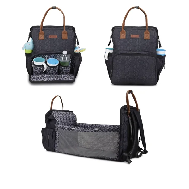 Monbebe Bolt Infant Diaper Bag Backpack with Bassinet Changing