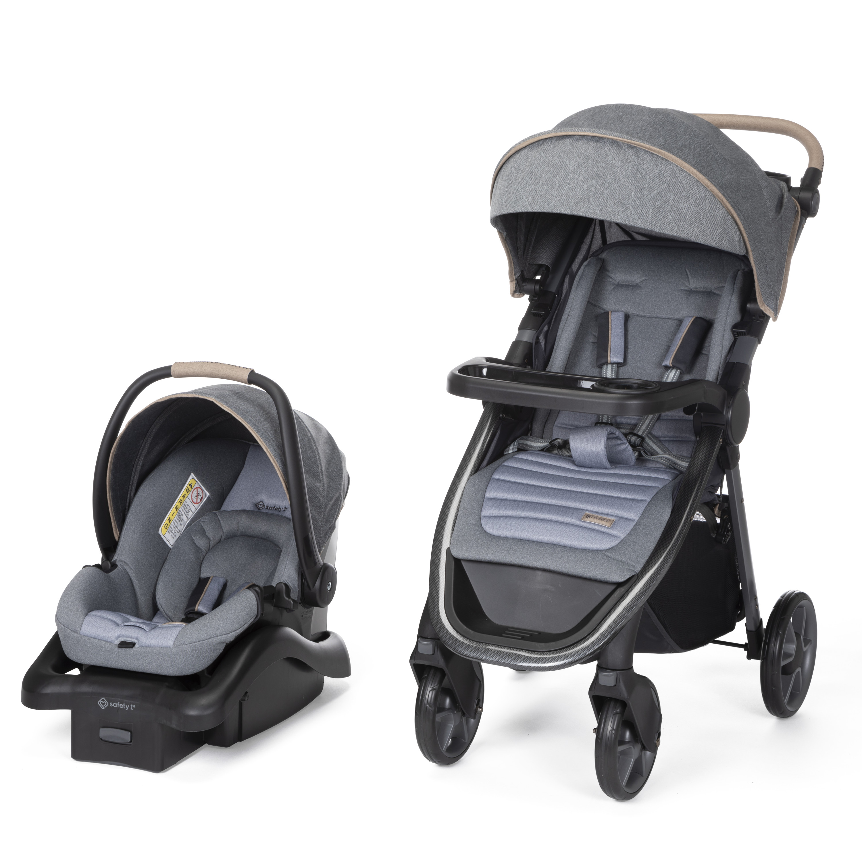 Monbebe Blaze Travel System, Grey & Black Pinstripe