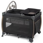 Monbebe Play Yard   Full-Size Rocking Bassinet, Removable Changer & Toy Bar   Castle Point