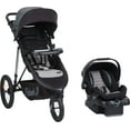 Monbebe Rebel II Travel System, Gray and Black Pinstripe