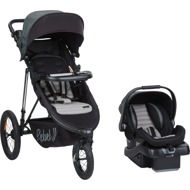 Monbebe Rebel II Travel System, Gray and Black Pinstripe
