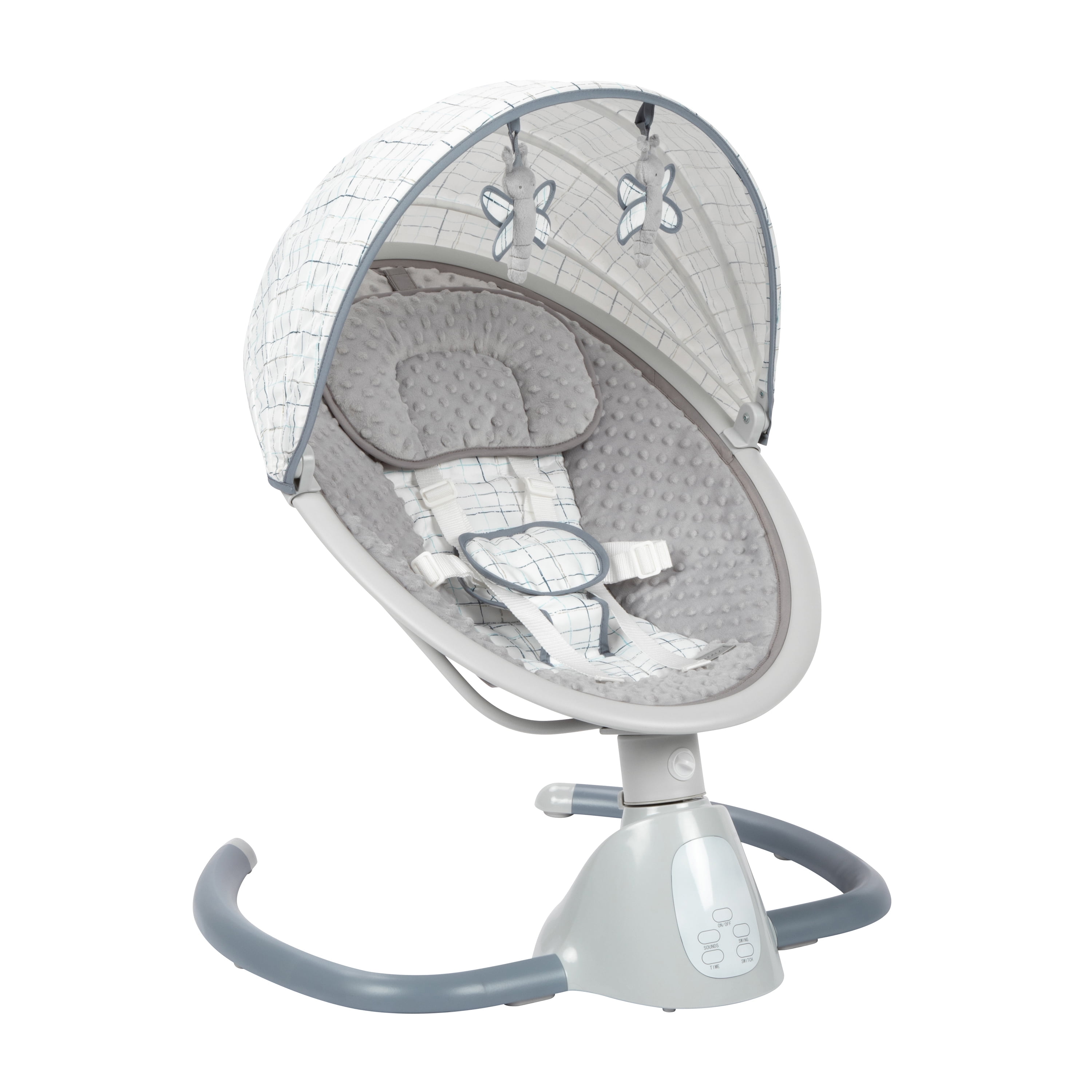 Monbebe Tranquility Bluetooth Enabled Indoor Baby Swing, Plaid