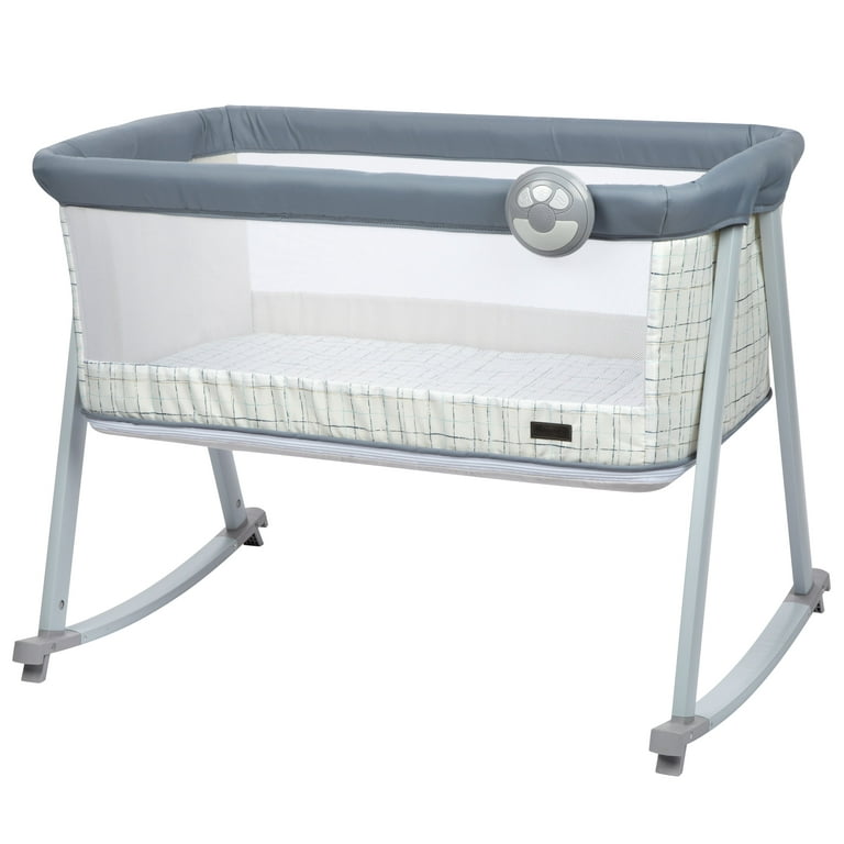 Monbebe Whisper 3 in 1 Rocking Baby Bassinet and Play Yard Plaid Walmart