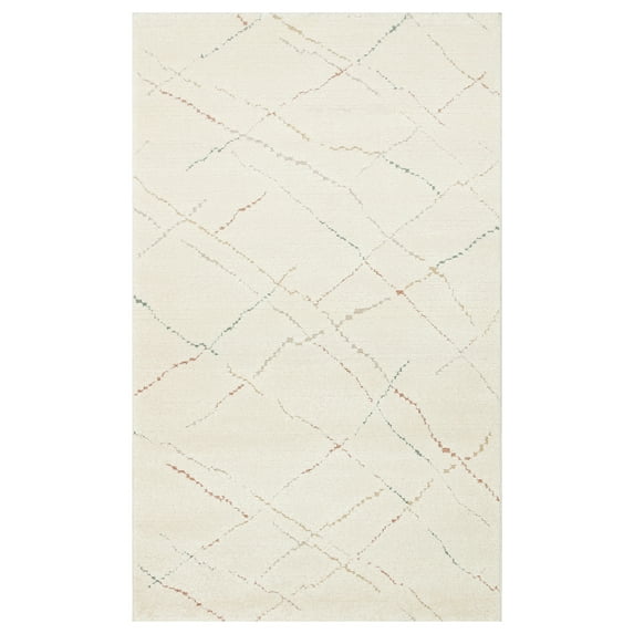 Moncalieri Grey Modern Area Rugs for Living Room Jacquard Textured Modern Rugs Soft Geometric Rug for Bedroom Mid Century Washable Rug Non-Slip Bohemian Carpet Perfect for Dining Room Office Beige