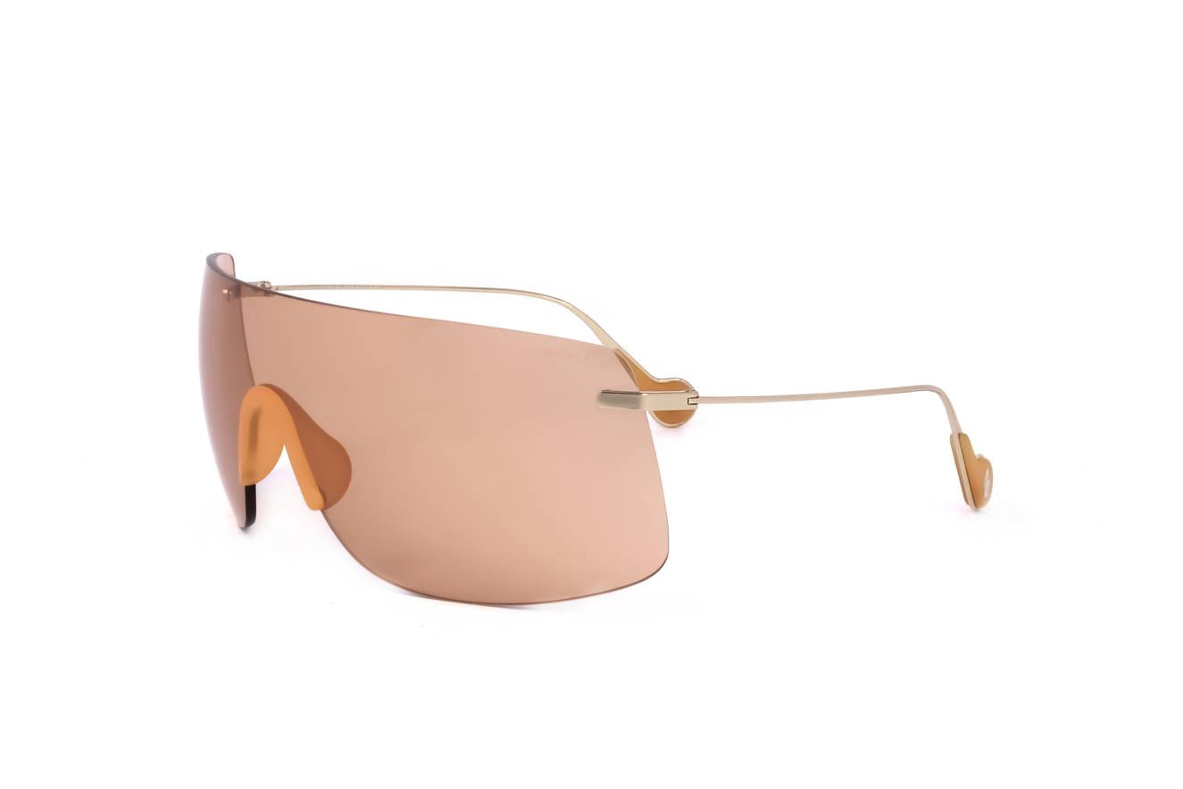 Moncler Electra shield-frame sunglasses Moncler Electra Sunglasses ML0137P 32E Gold/Amber 0mm  main image 2