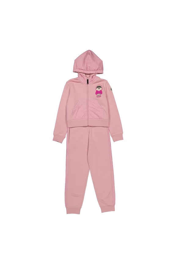 Girls Pink Logo Embroidered Knitted Wool Set, Size 4Y