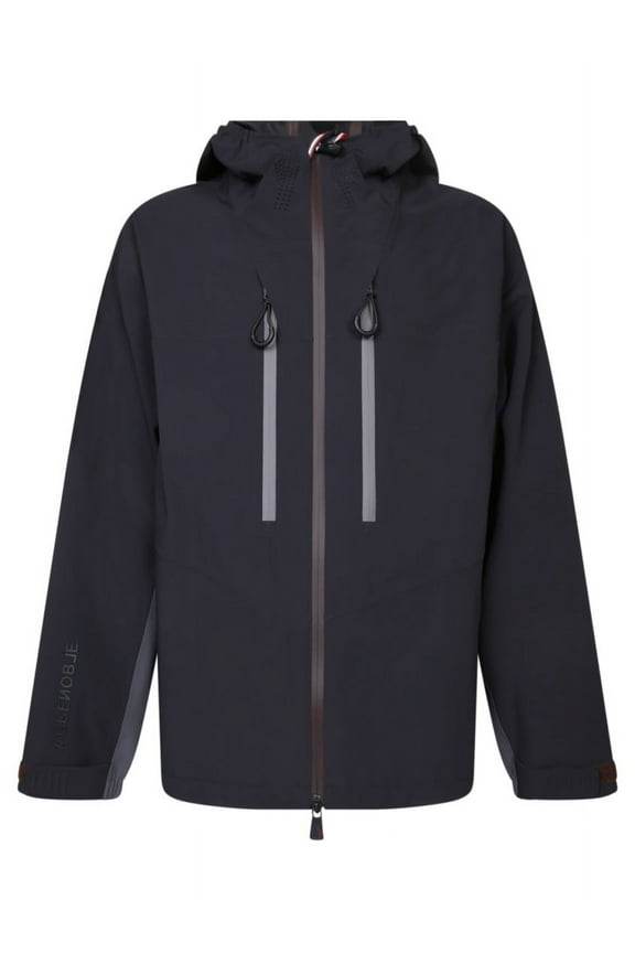 Male Black Hooded Zipped Jacket Black Sizes 000-7