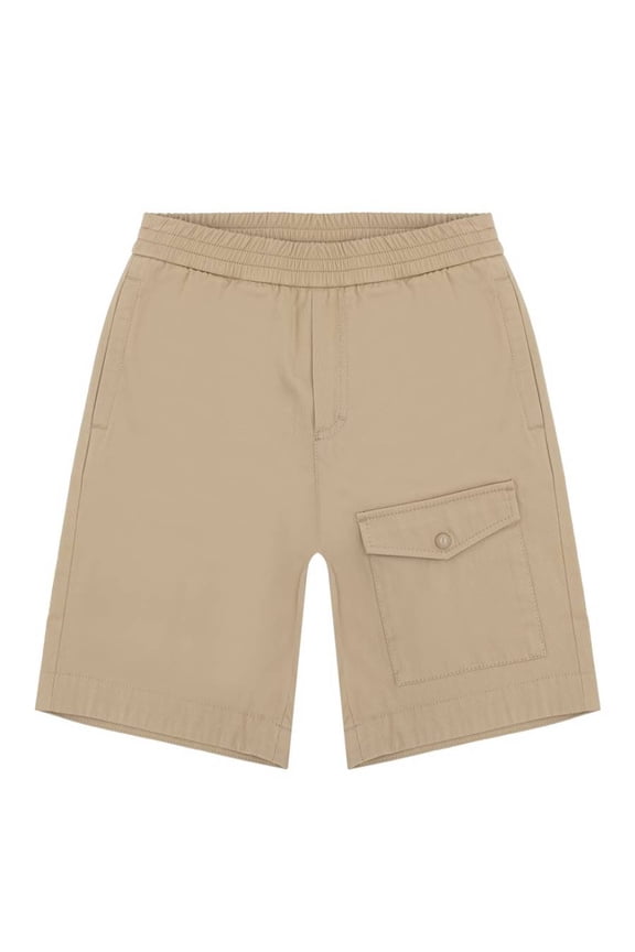 Kids Beige Gabardine Bermuda Shorts, Size 8Y