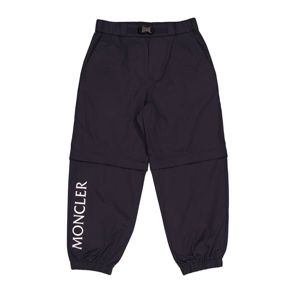 Moncler Kids Dark Blue Layered-Effect Logo Sportivo Trousers, Size