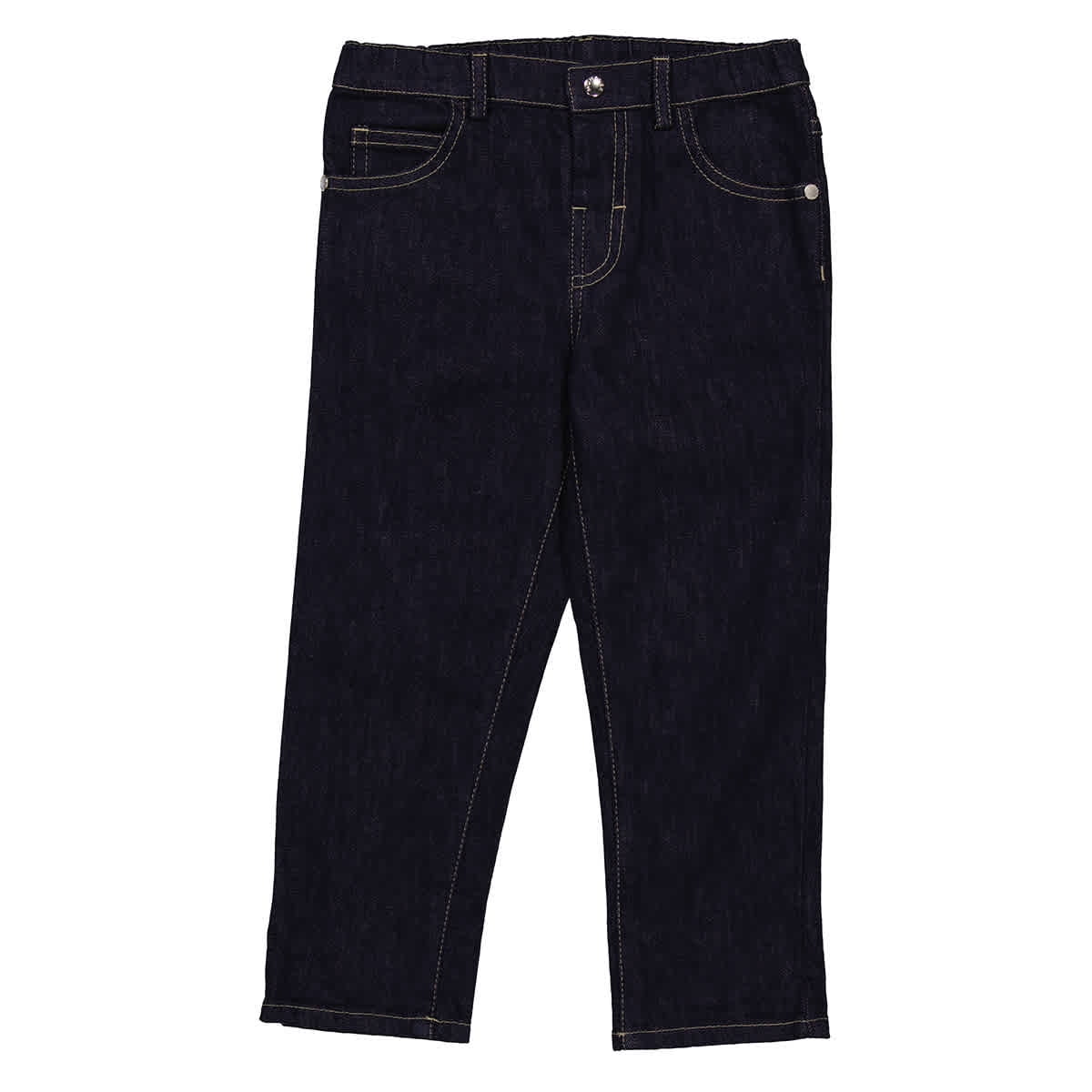 Moncler Kids Embroidered Straight-Leg Denim Jeans, Size 18/24M
