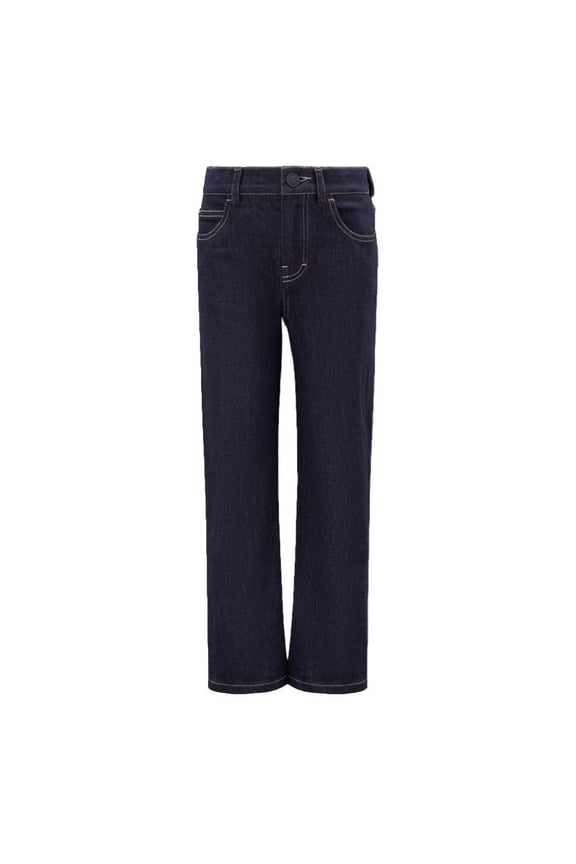 Kids Embroidered Straight-Leg Denim Jeans, Size 6Y