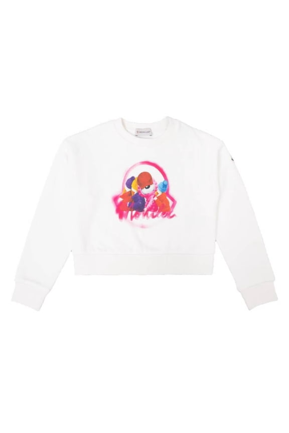 Kids Teddy Bear Print Cotton Sweatshirt, Size 10Y