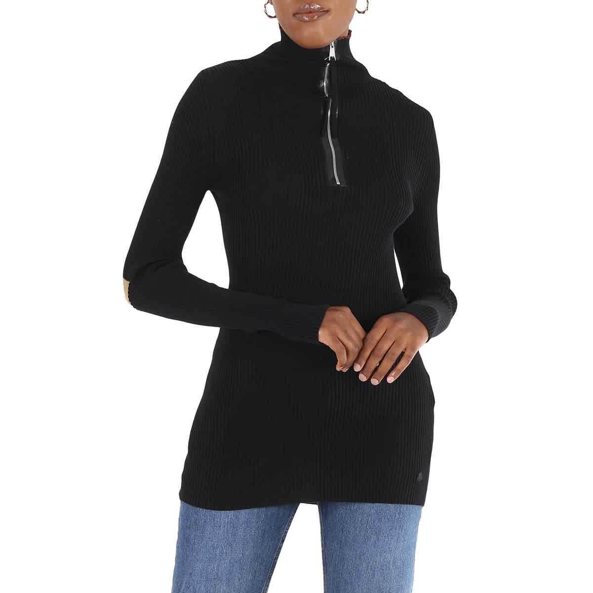 Moncler Ladies Black Ciclista Tricot Cotton Blend Turtleneck Jumper Size Medium Walmart