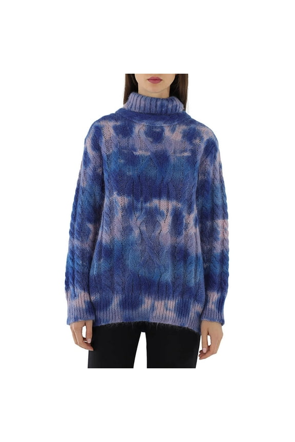 Ladies Cable Knit Tie-dye Jumper, Size Small
